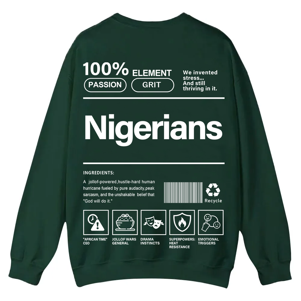 Nigerians Unisex Fit  Casual Crewneck Sweatshirt wearishow