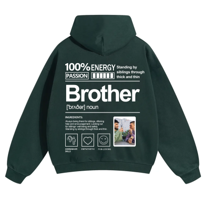 Addcustom Photo Brother Solid Color Hoodie