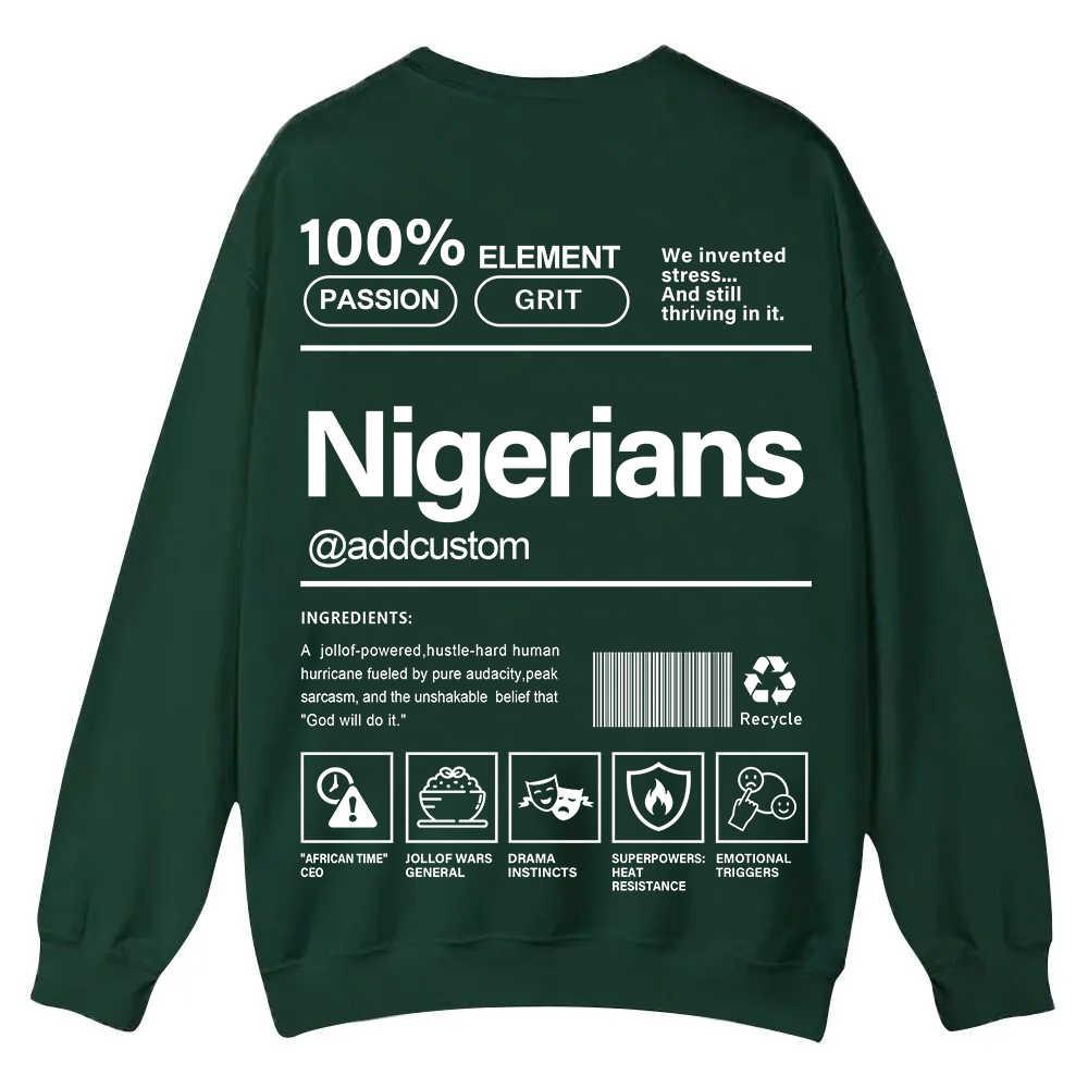 Nigerians Addcustom Unisex Fit  Casual Crewneck Sweatshirt wearishow