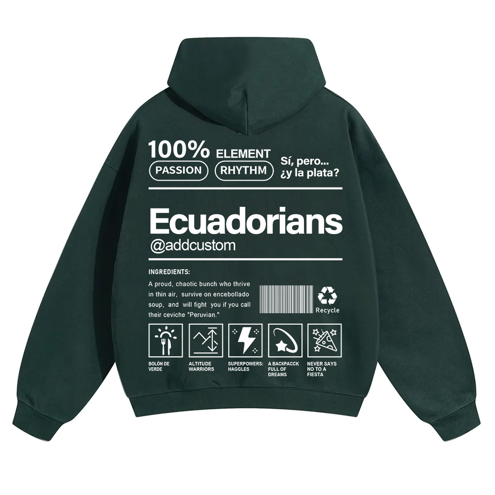 Ecuadorians Addcustom Unisex Fit Color Hoodie wearishow