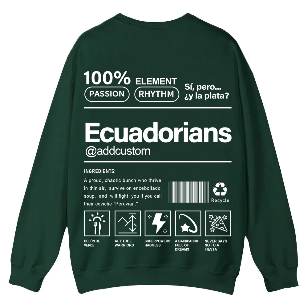 Ecuadorians Addcustom Unisex Fit  Casual Crewneck Sweatshirt wearishow
