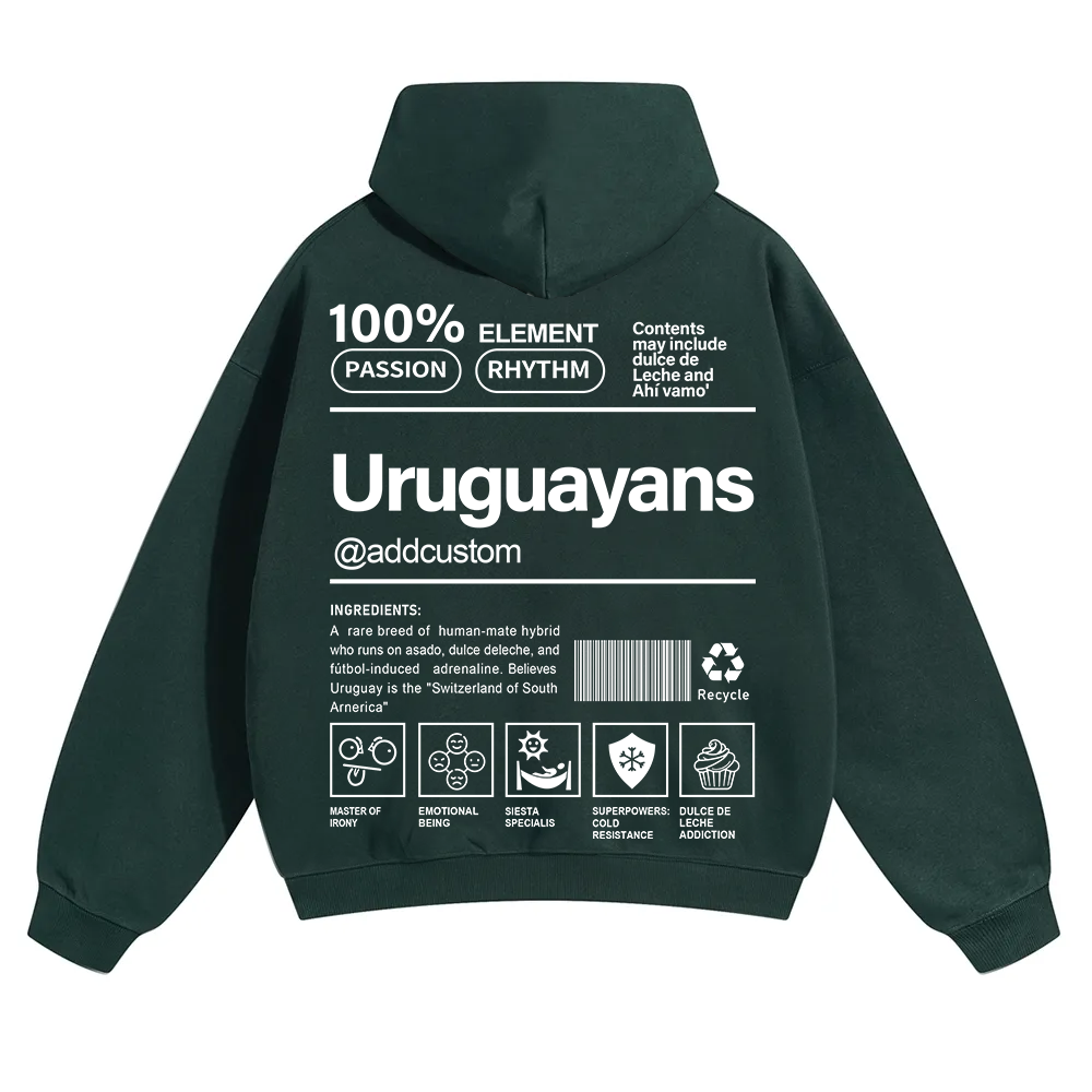 Uruguayans Addcustom Unisex Fit Color Hoodie wearishow