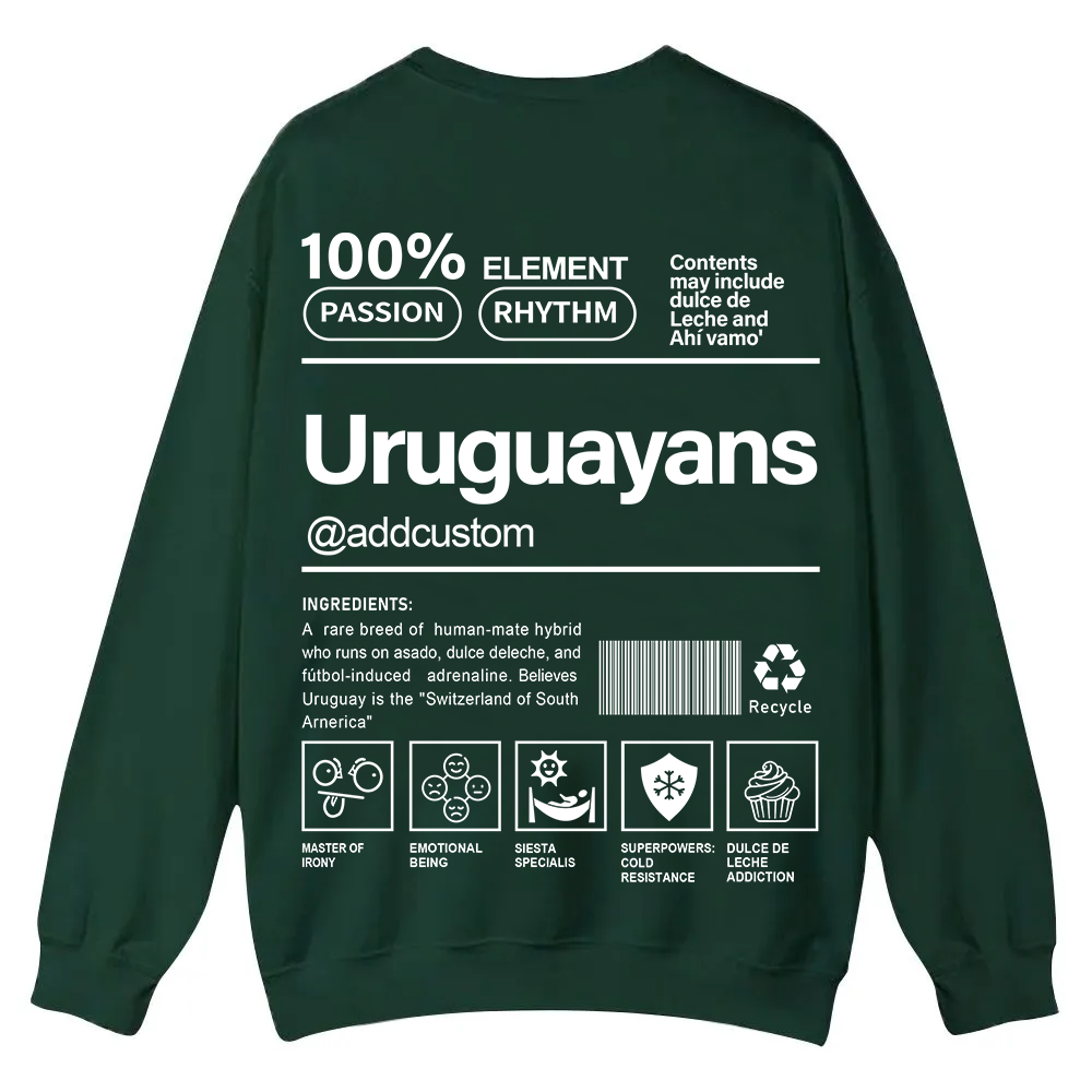 Uruguayans Addcustom Unisex Fit  Casual Crewneck Sweatshirt wearishow