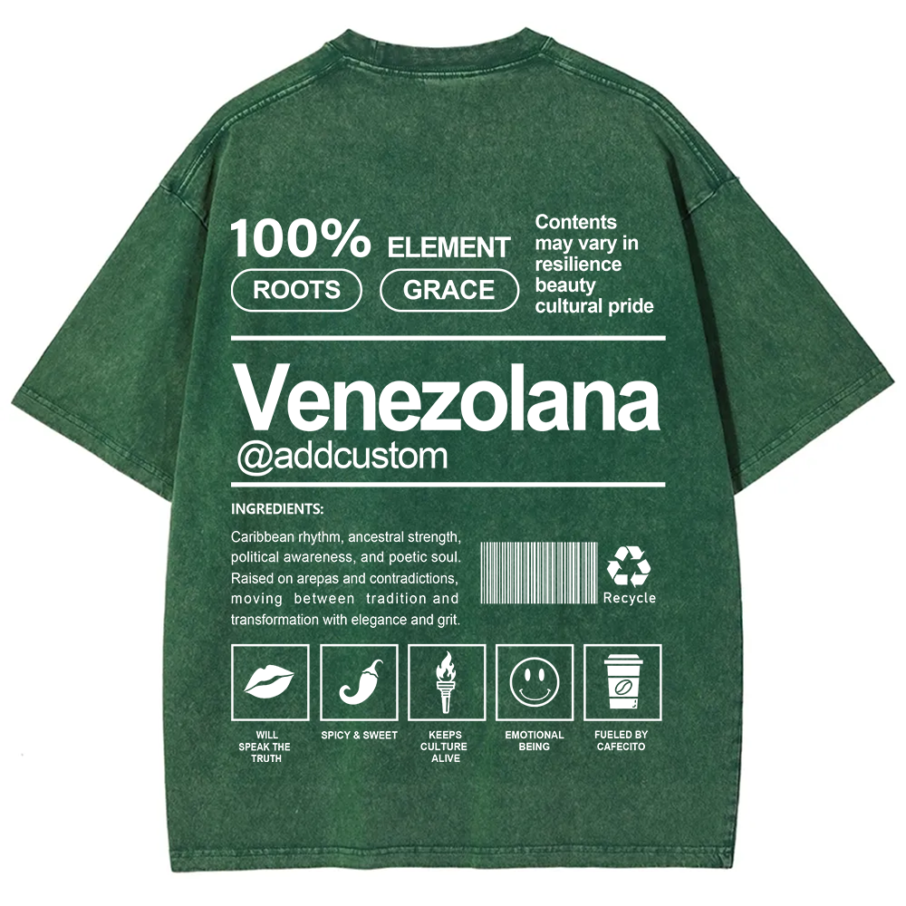 Venezolana Addcustom Unisex Fit  Washed T-Shirt