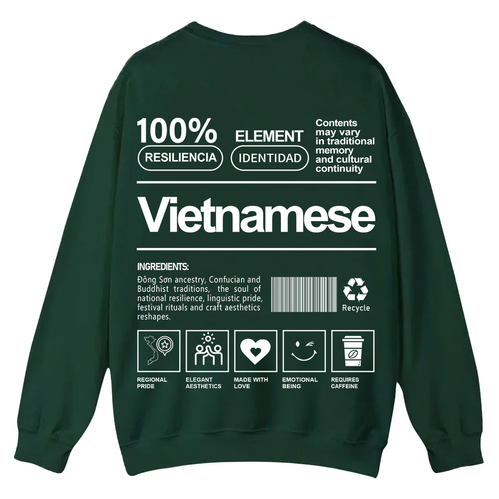 Vietnamese Unisex Fit  Casual Crewneck Sweatshirt wearishow