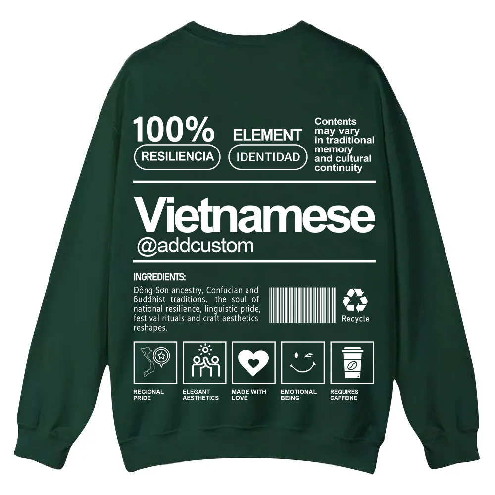 Vietnamese Addcustom Unisex Fit  Casual Crewneck Sweatshirt wearishow