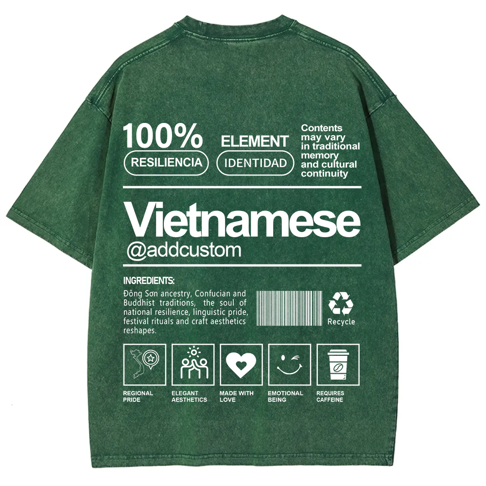 Vietnamese Addcustom Unisex Fit  Washed T-Shirt