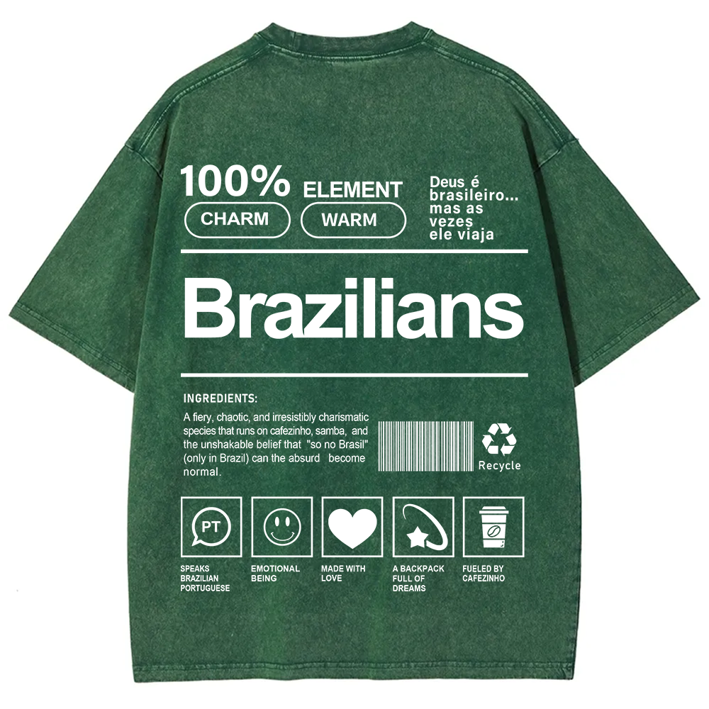 Brazilians Unisex Fit  Washed T-Shirt