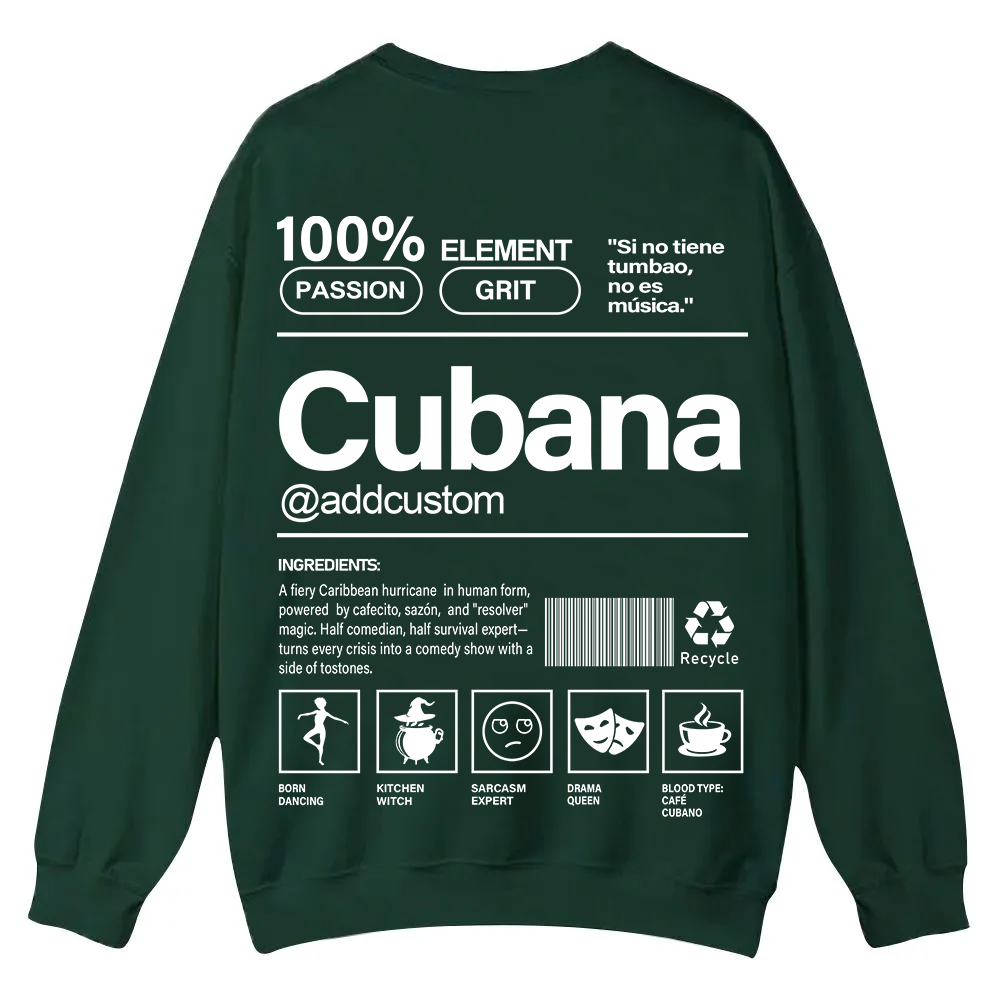 Cubana Addcustom Unisex Fit  Casual Crewneck Sweatshirt wearishow