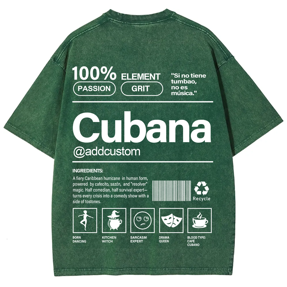 Cubana Addcustom Unisex Fit  Washed T-Shirt