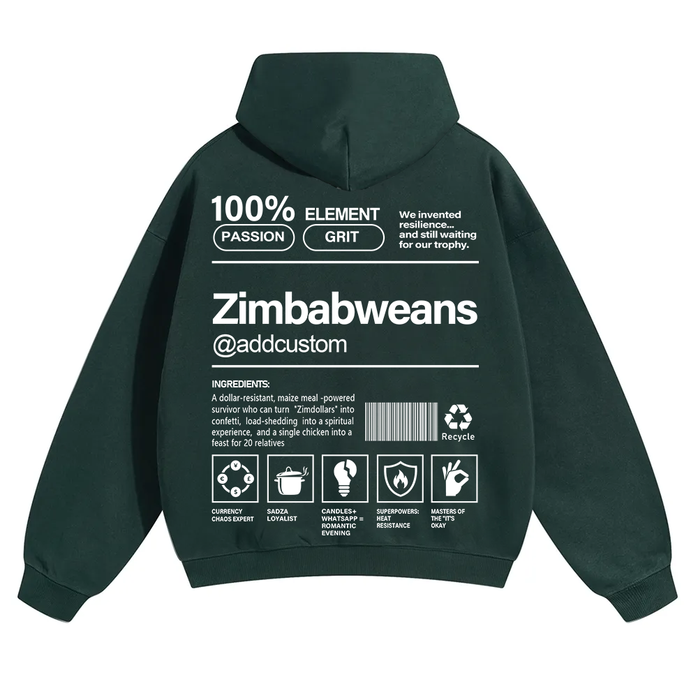 Zimbabweans Addcustom Unisex Fit Color Hoodie wearishow