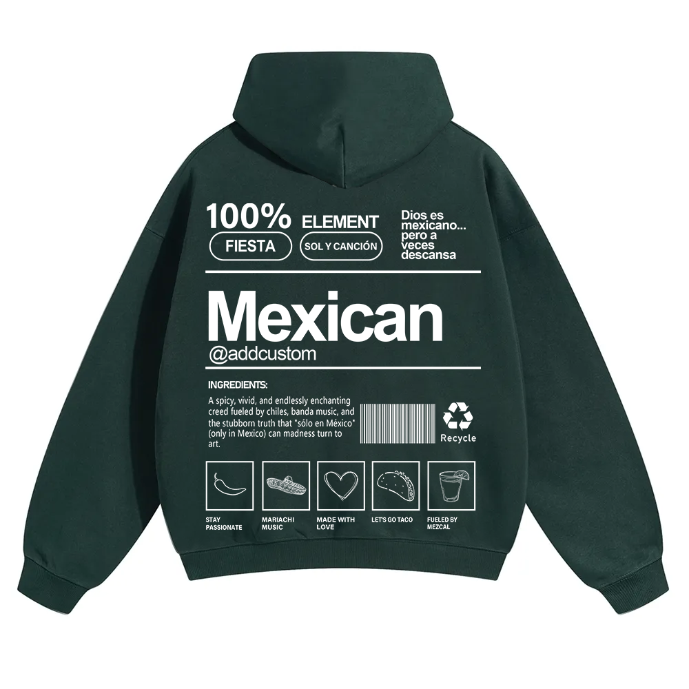Mexican Addcustom Unisex Fit Color Hoodie wearishow