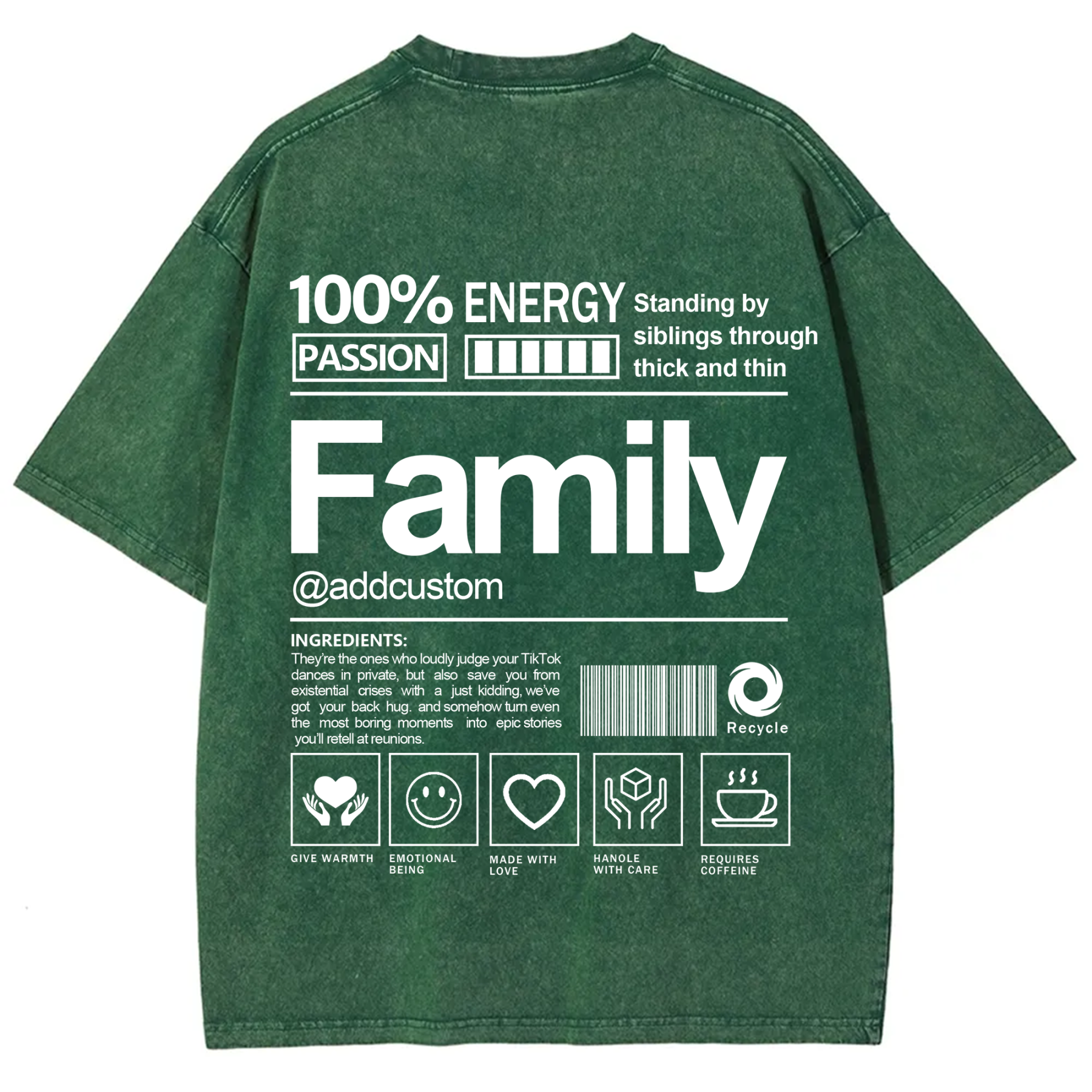 Family Addcustom Washed T-Shirt