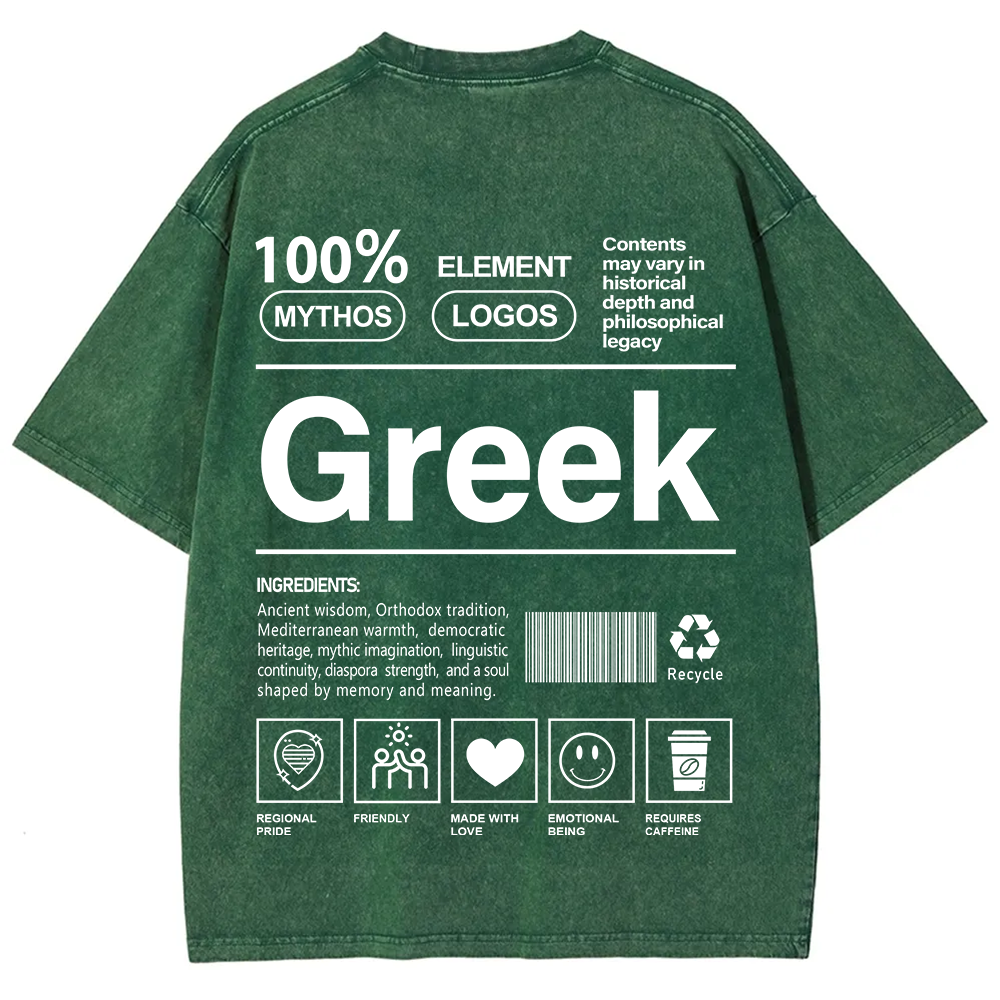 Greek Unisex Fit  Washed T-Shirt