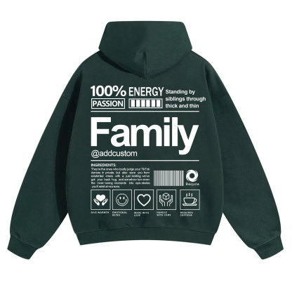 Family Addcustom Solid Color Hoodie