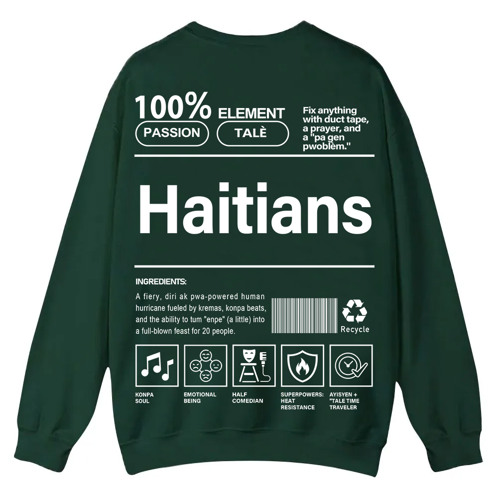 Haitians Unisex Fit  Casual Crewneck Sweatshirt wearishow