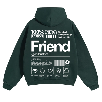 Friend Addcustom Solid Color Hoodie