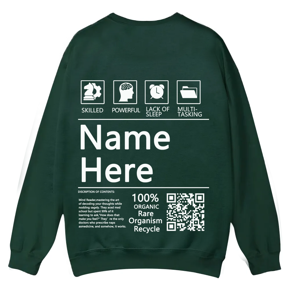 QR Code Customized Unisex Crew Sweatshirt