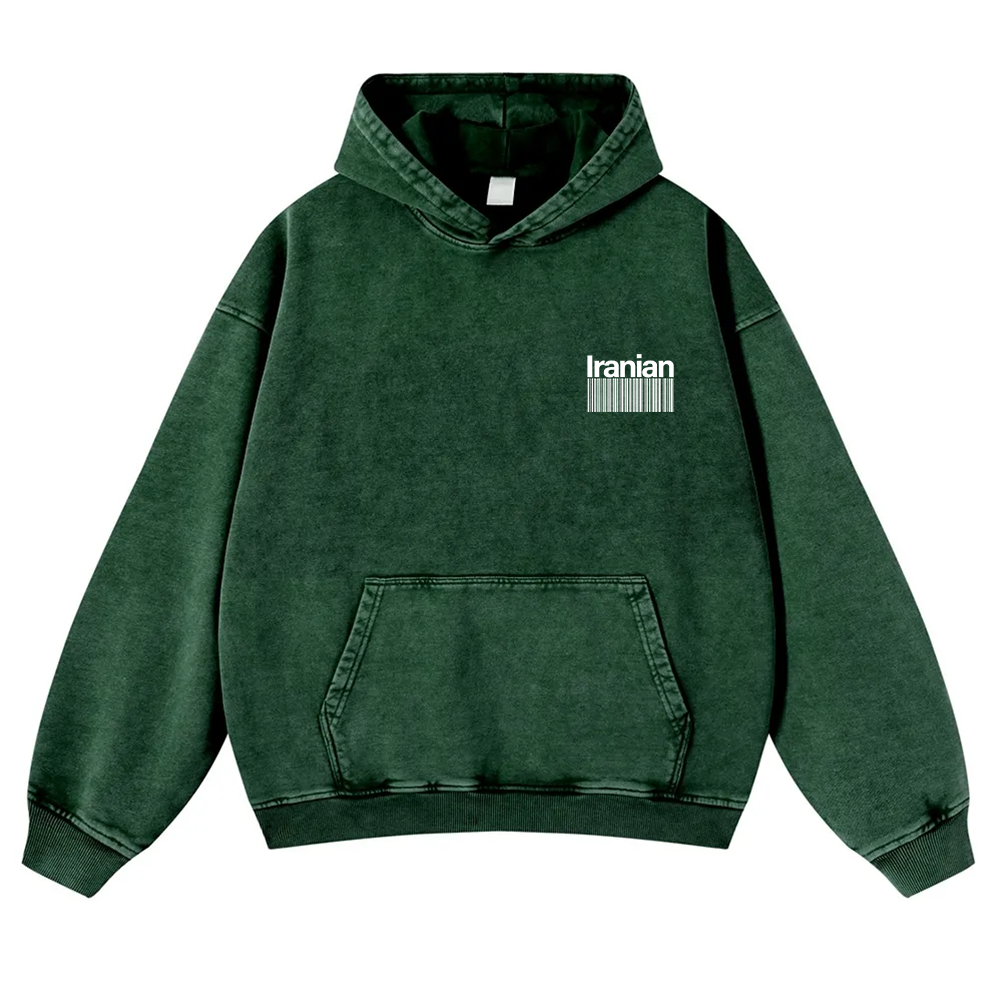Iranian Unisex Fit  Washed Hoodie wearishow