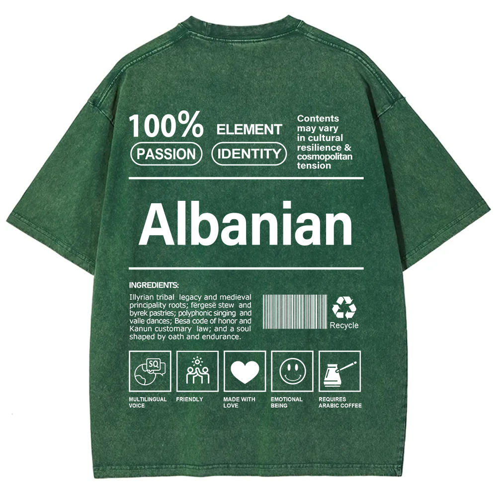 Albanian Unisex Fit  Washed T-Shirt