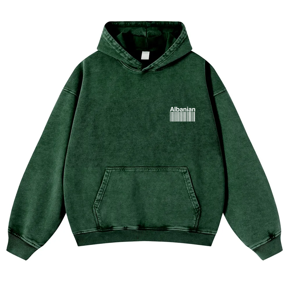 Albanian Unisex Fit  Washed Hoodie wearishow