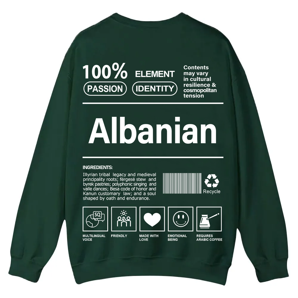 Albanian Unisex Fit  Casual Crewneck Sweatshirt wearishow