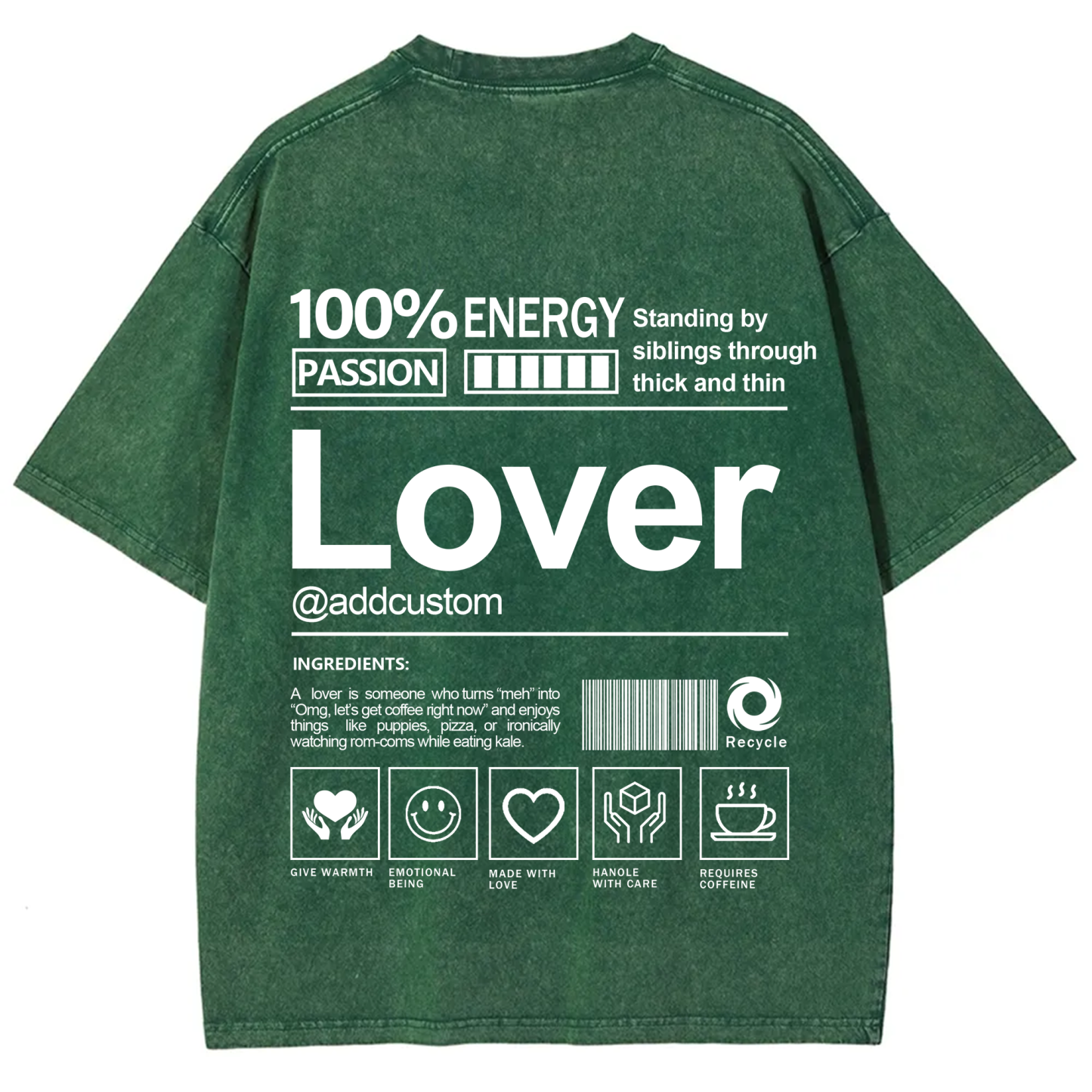 Lover Addcustom Washed T-Shirt