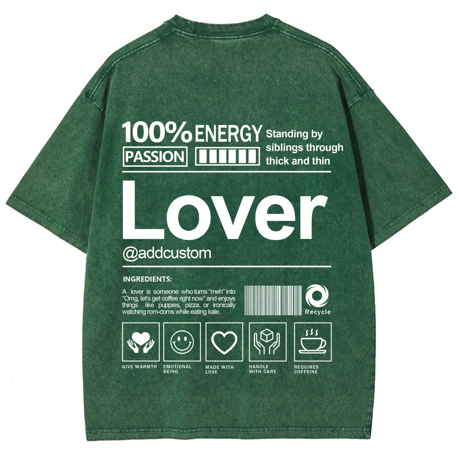 Lover Addcustom Washed T-Shirt