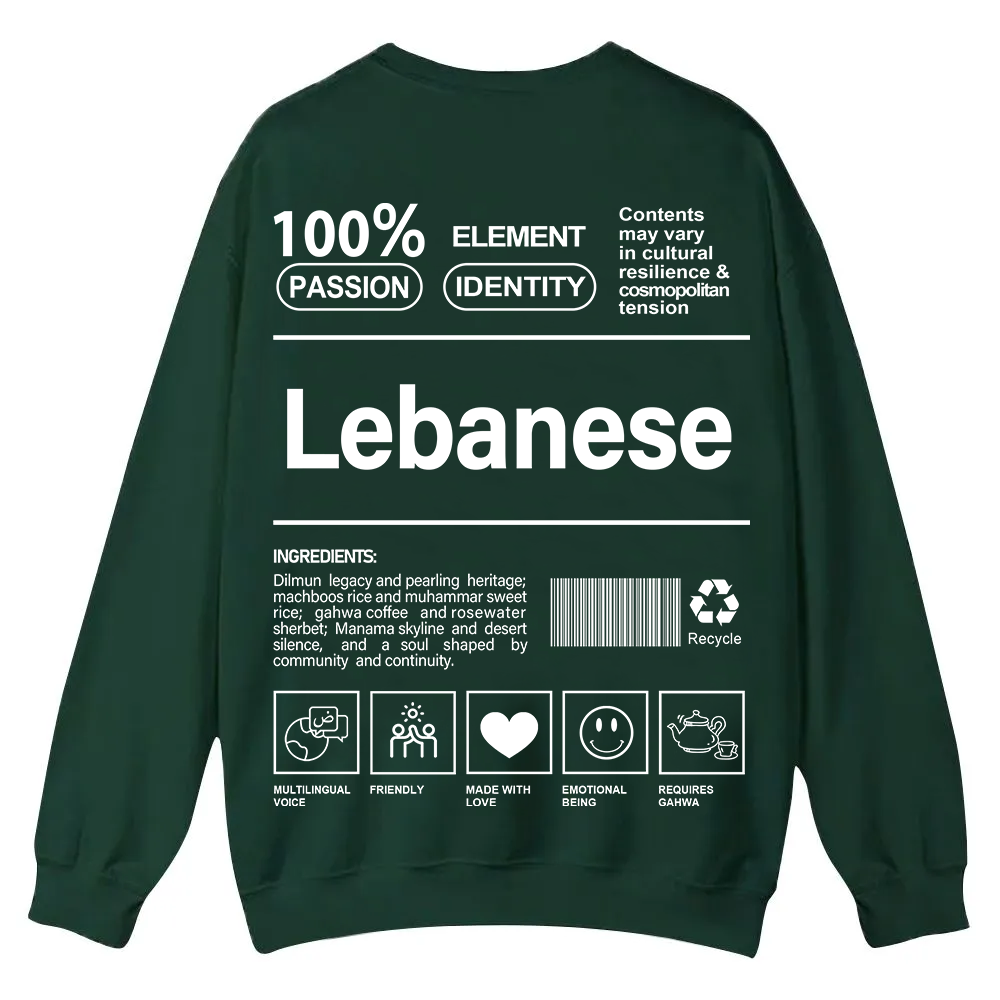 Lebanese Unisex Fit  Casual Crewneck Sweatshirt wearishow