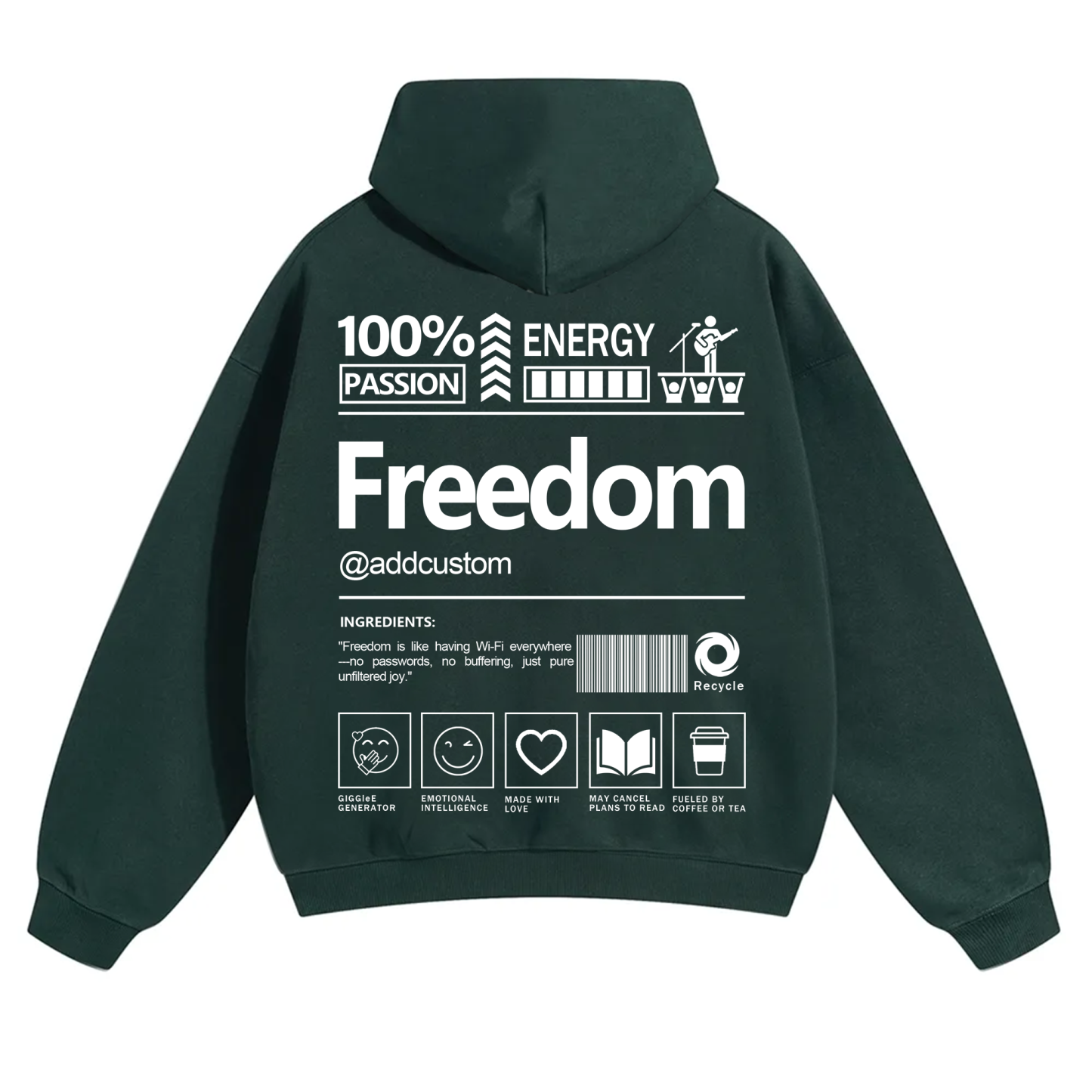 Freedom Addcustom Solid Color Hoodie