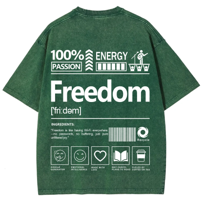 Freedom Unisex Fit Washed T-Shirt