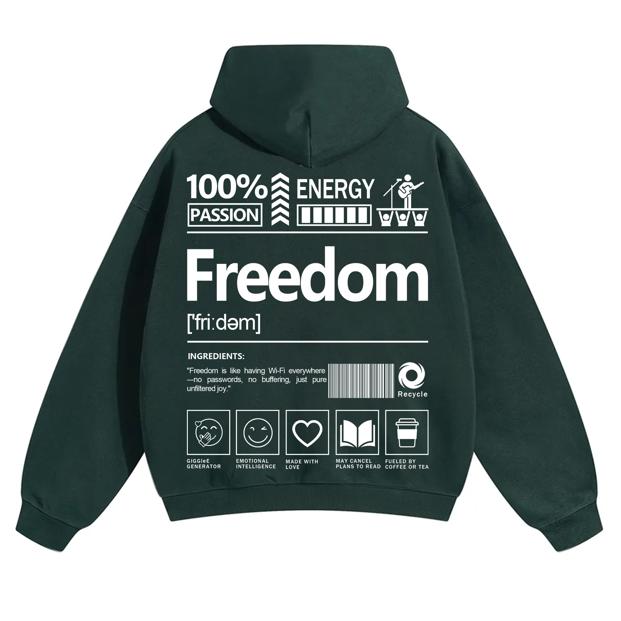 Freedom Unisex Fit Solid Color Hoodie
