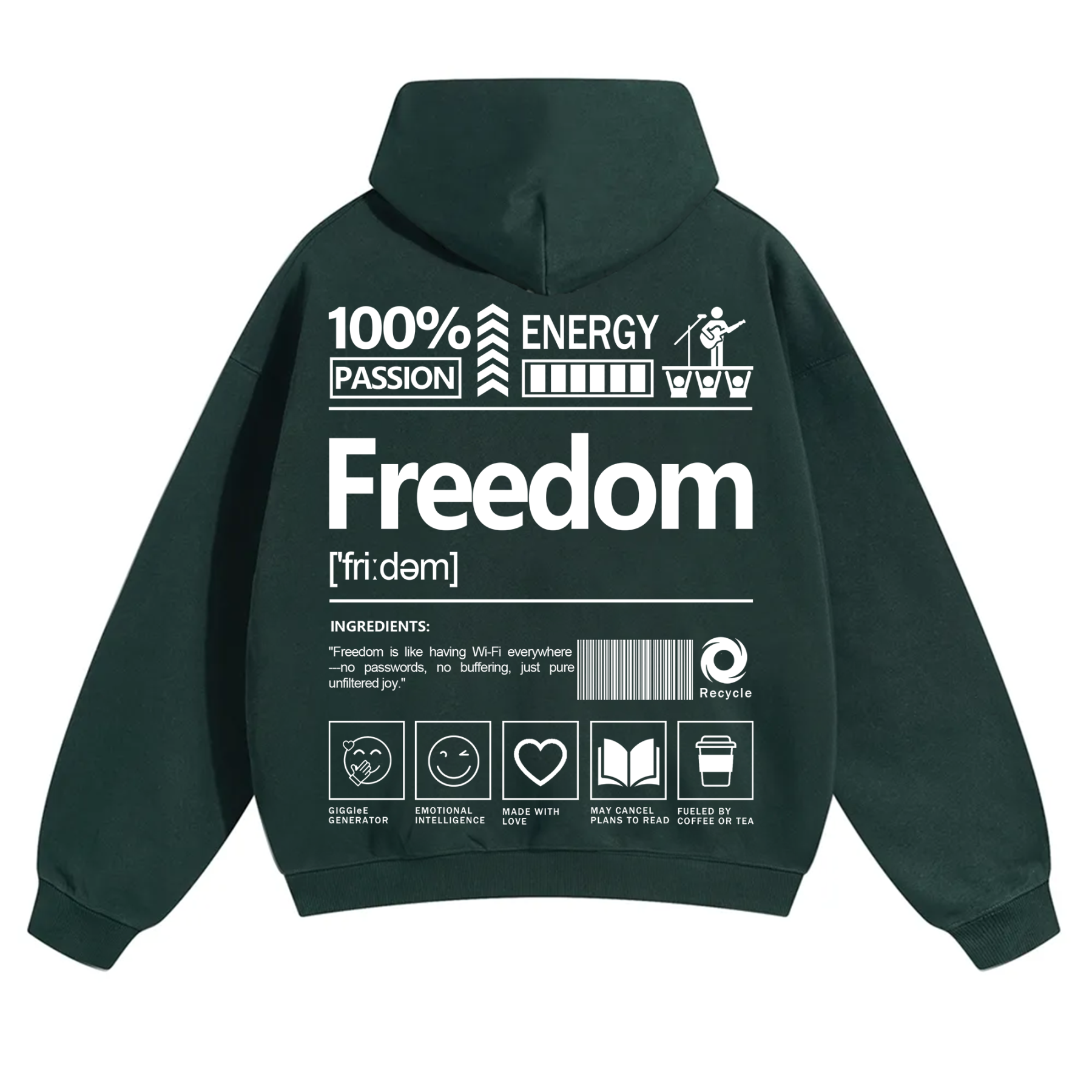 Freedom Unisex Fit Solid Color Hoodie