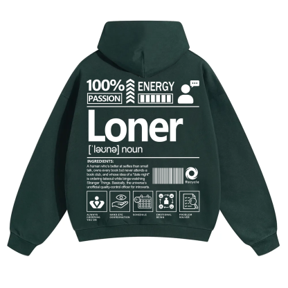 Loner Unisex Fit Solid Color Hoodie