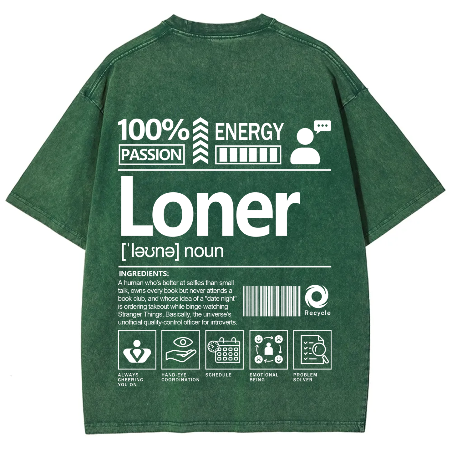 Loner Unisex Fit Washed T-Shirt