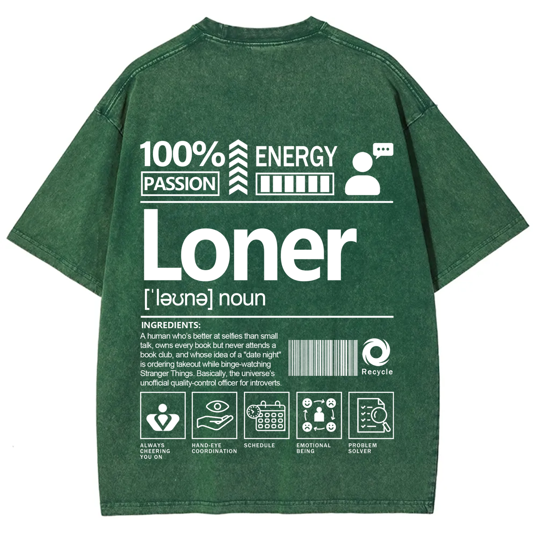 Loner Unisex Fit Washed T-Shirt