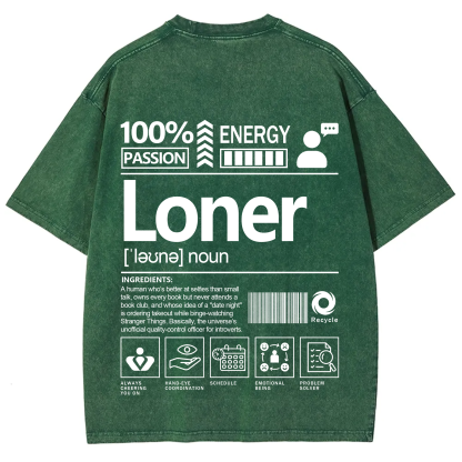 Loner Unisex Fit Washed T-Shirt