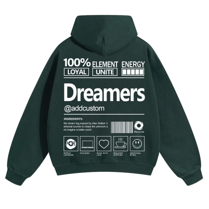 Dreamers Addcustom Unisex Fit Solid Color Hoodie