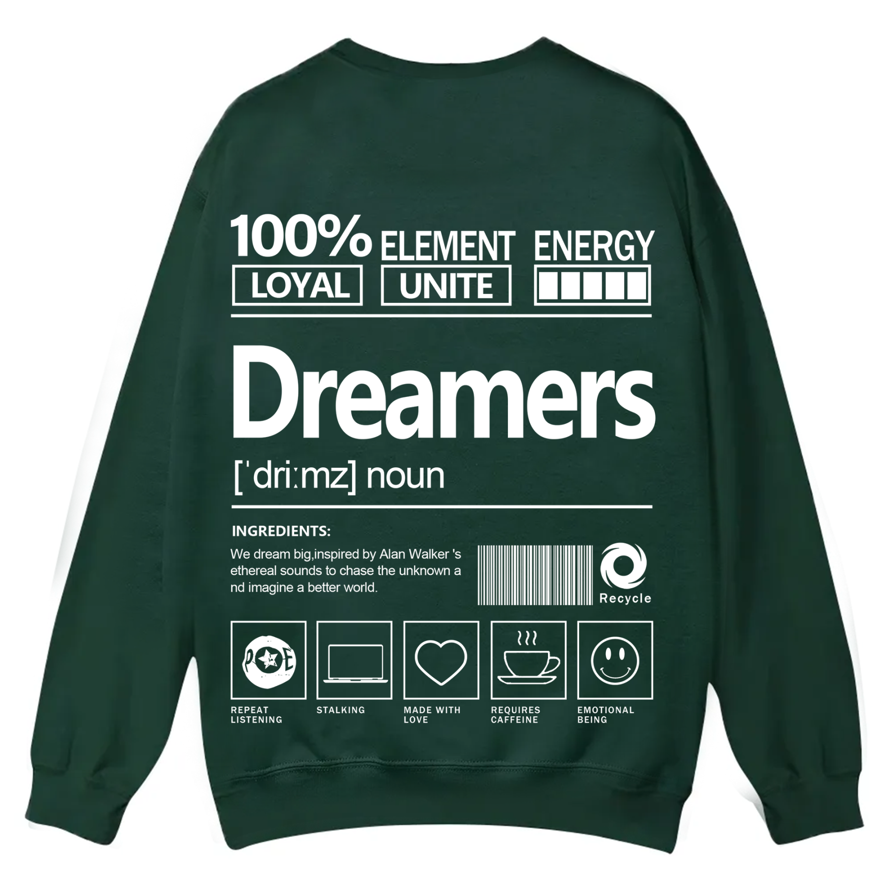 Dreamers Unisex Fit Casual Crewneck Sweatshirt