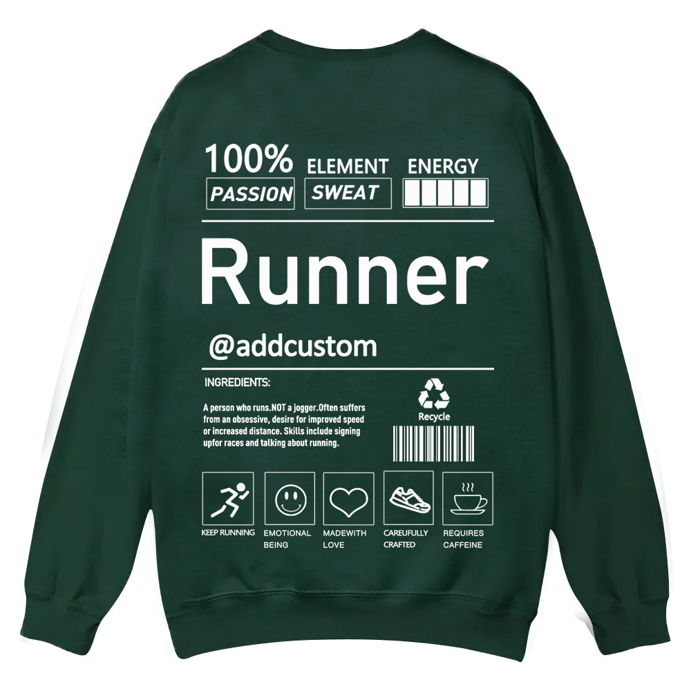 Addcustom Runner Casual Crewneck Sweatshirt