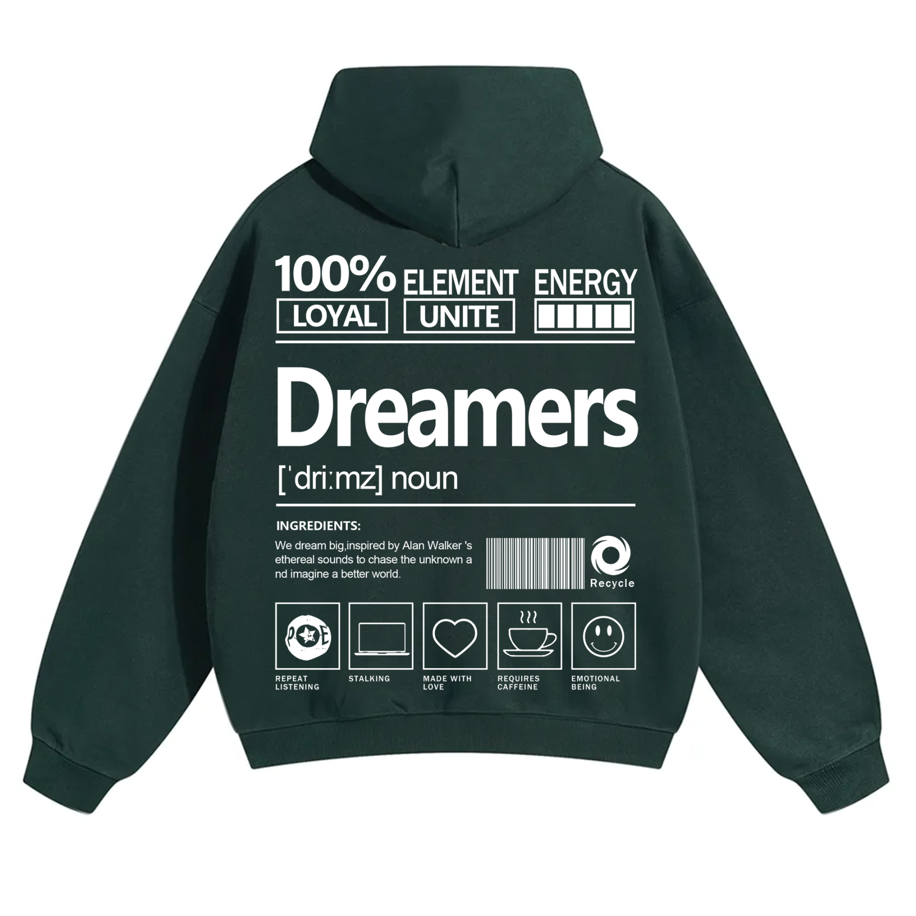 Dreamers Unisex Fit Solid Color Hoodie
