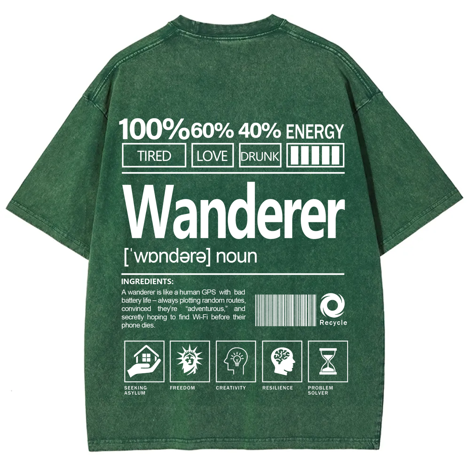 Wanderer  Unisex Fit Washed T-Shirt