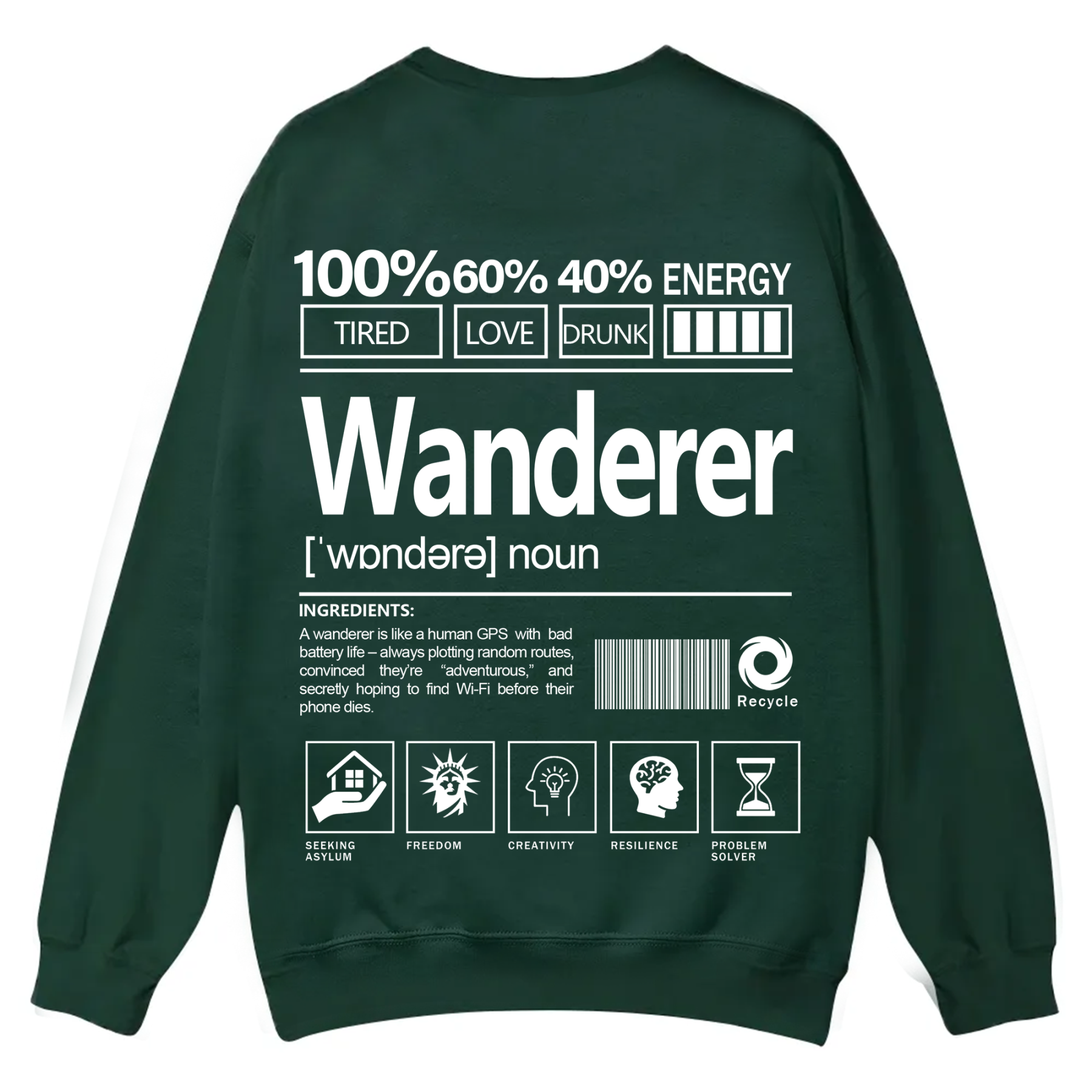 Wanderer Unisex Fit Casual Crewneck Sweatshirt