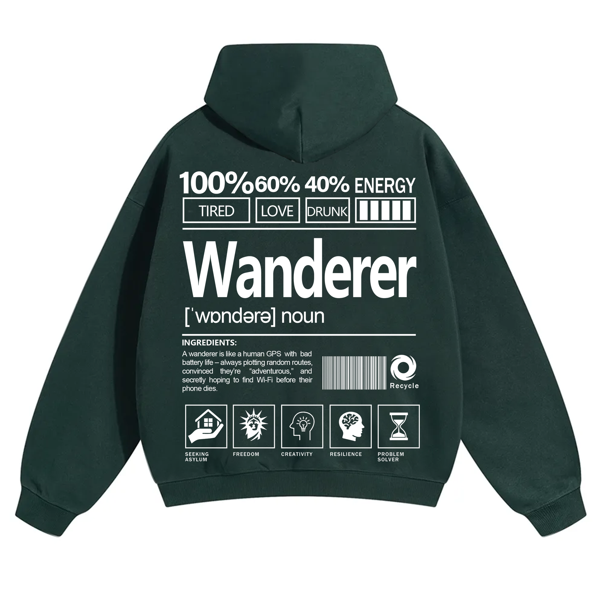 Wanderer Unisex Fit Solid Color Hoodie