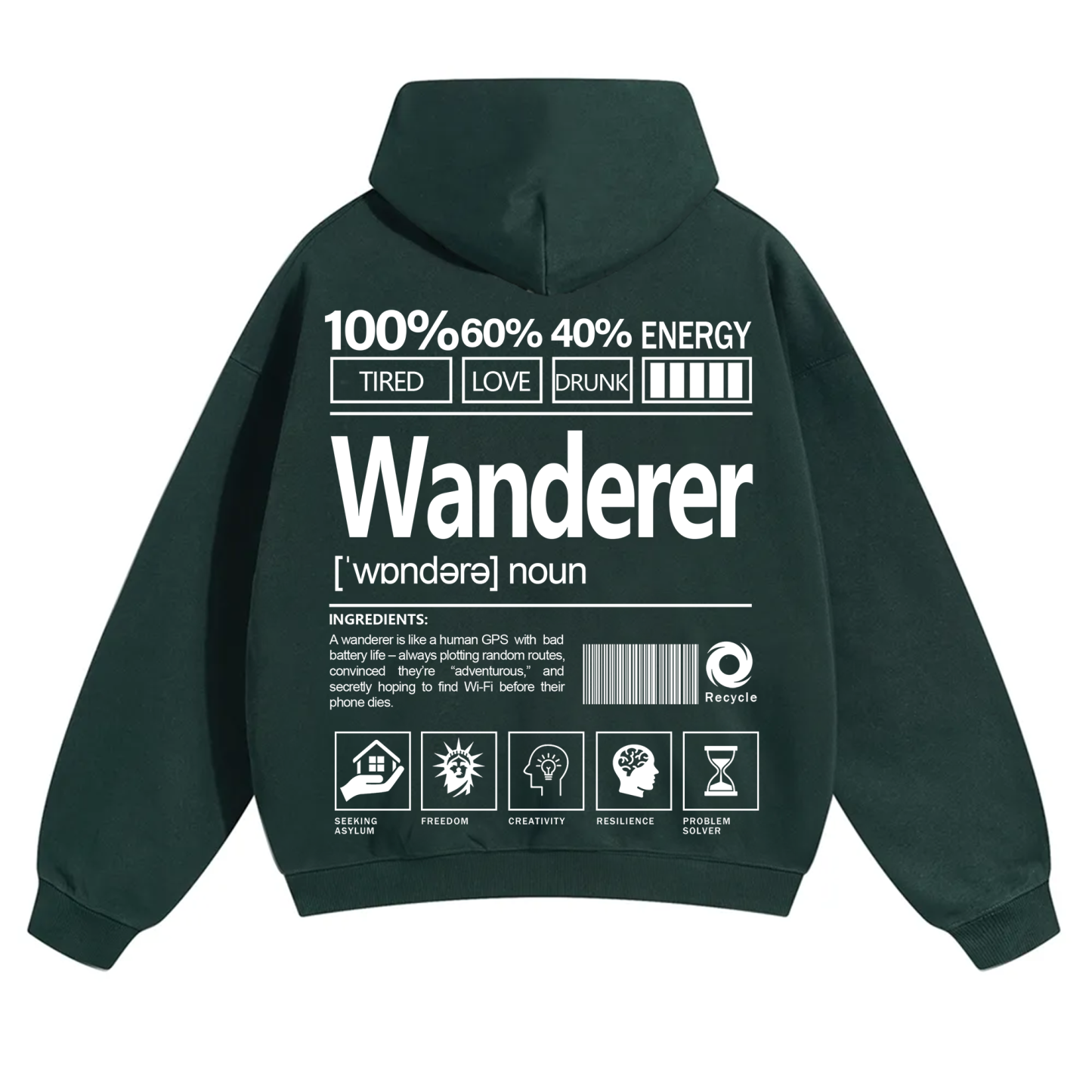 Wanderer Unisex Fit Solid Color Hoodie