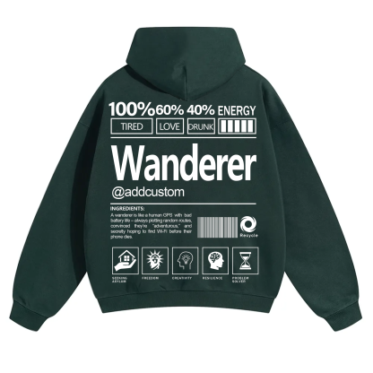 Wanderer Addcustom Unisex Fit Solid Color Hoodie