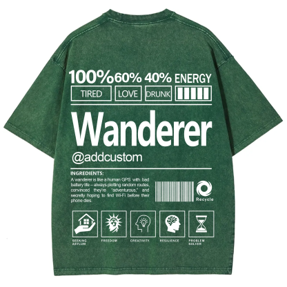 Wanderer Addcustom Unisex Fit Washed T-Shirt