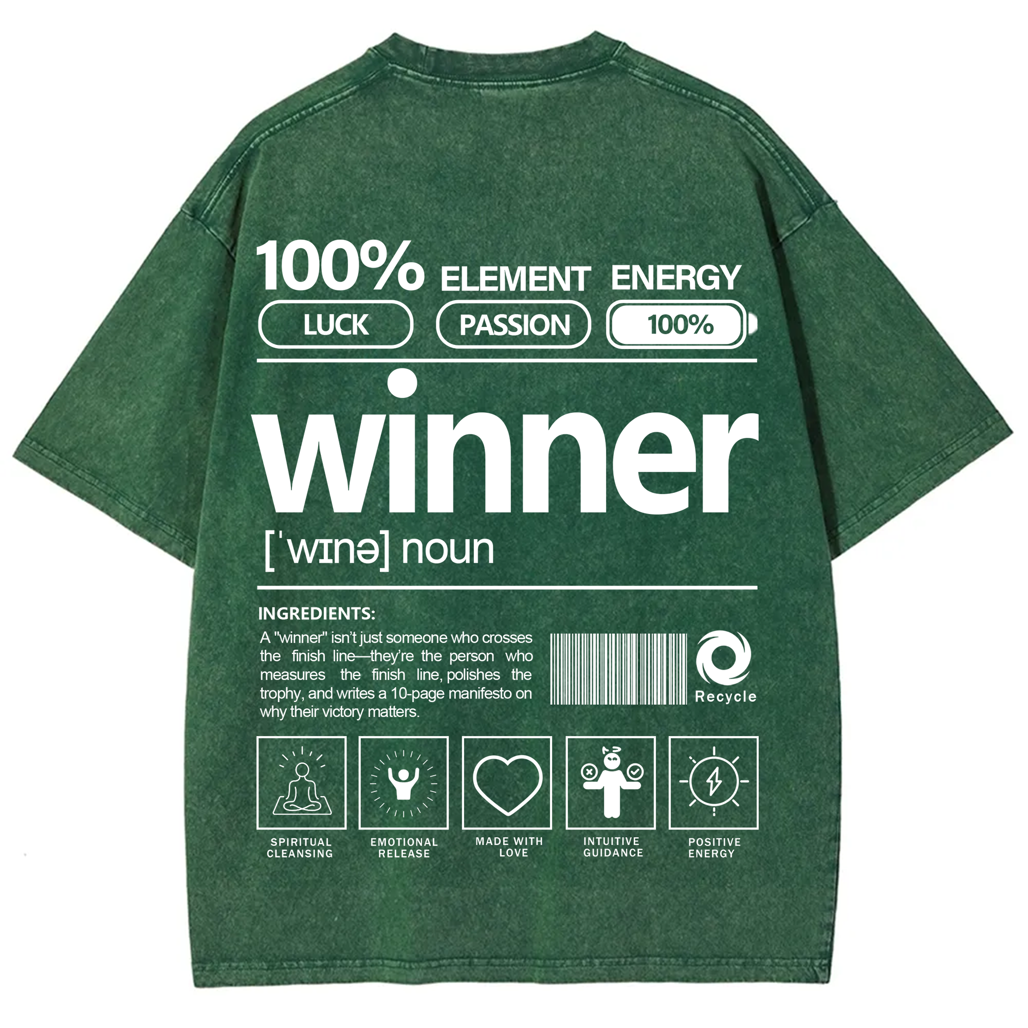 Winner Unisex Fit Washed T-Shirt