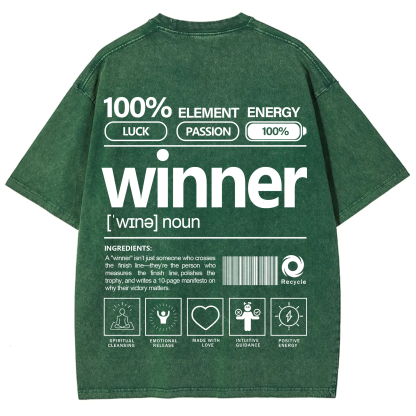 Winner Unisex Fit Washed T-Shirt