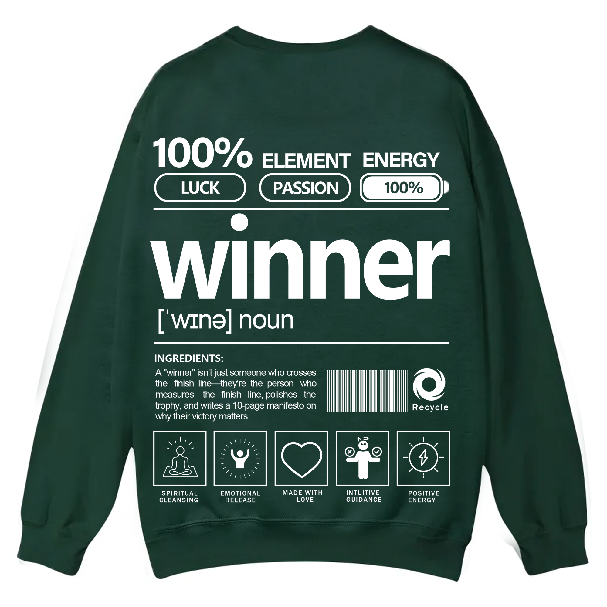 Winner Unisex Fit Casual Crewneck Sweatshirt